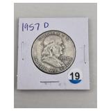 1957 D Franklin Half Dollar Silver Coin
