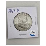 1962 D Franklin Half Dollar Silver Coin