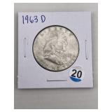 1963 D Franklin Half Dollar Silver Coin