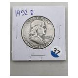 1952 D Franklin Half Dollar Silver Coin
