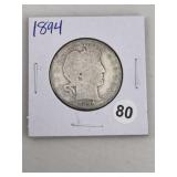 1894 Barber Half Dollar Silver Coin
