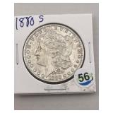 1880 S Morgan Silver Dollar Coin