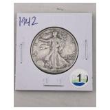 1942 Walking Liberty Half Dollar Silver Coin
