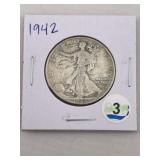 1942 Walking Liberty Half Dollar Silver Coin