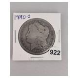 1890 O Morgan Silver Dollar Coin