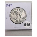 1943 Walking Liberty Half Dollar Silver Coin
