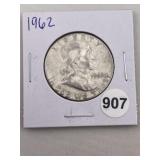 1962 Franklin Half Dollar Silver Coin