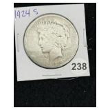 1924 S Peace Silver Dollar Coin