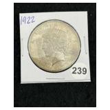 1922 Peace Silver Dollar Coin