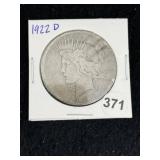 1922 D Peace Silver Dollar Coin