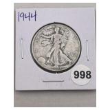 1944 Walking Liberty Half Dollar Silver Coin