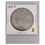 1921 S Morgan Silver Dollar Coin