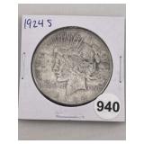1924 S Peace Silver Dollar Coin