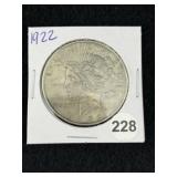 1922 Peace Silver Dollar Coin