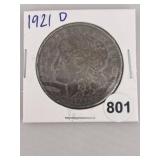 1921 D Morgan Silver Dollar Coin