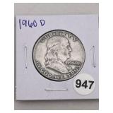 1960 D Franklin Half Dollar Silver Coin