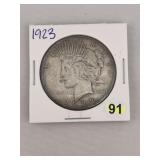1923 Peace Silver Dollar Coin
