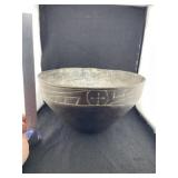 Large Caddo Bowl nice engraving has restoration In