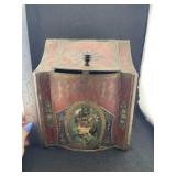 Early Toleware Tea Decorative Bin
