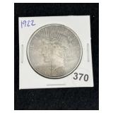 1922 Peace Silver Dollar Coin