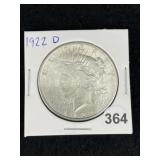 1922 D Peace Silver Dollar Coin