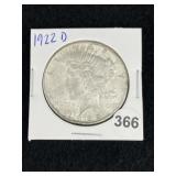 1922 D Peace Silver Dollar Coin