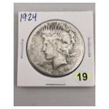 1924 Peace Silver Dollar Coin