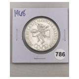 1968 1 Ounce .999 Fine Silver Coin