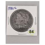 1880 S Morgan Silver Dollar Coin