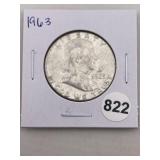 1963 Franklin Half Dollar Silver Coin