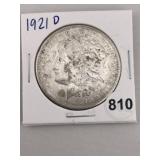 1921 D Morgan Silver Dollar Coin