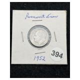 1952 Roosevelt Dime Coin