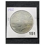 1922 Peace Silver Dollar Coin