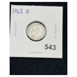 1962 D Roosevelt Dime Coin