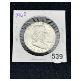 1962 Franklin Half Dollar Silver Coin