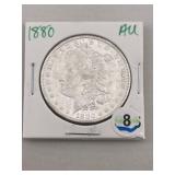 1880 AU Morgan Silver Dollar Coin