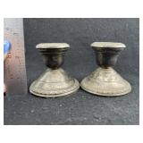 Pair of Sterling Silver Weighted Candle Holders