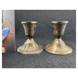 Pair of Sterling Silver Weighted Candle Holders