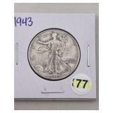 1943 Walking Liberty Half Dollar Silver Coin