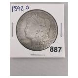 1892 O Morgan Silver Dollar Coin