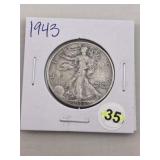 1943 Walking Liberty Half Dollar Silver Coin