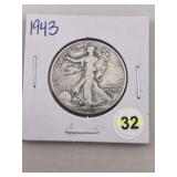 1943 Walking Liberty Half Dollar Silver Coin