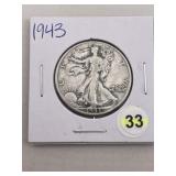 1943 Walking Liberty Half Dollar Silver Coin