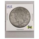 1922 Peace Silver Dollar Coin