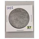 1922 Peace Silver Dollar Coin