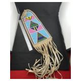 Beaded Leather Pipe Bag