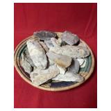 Group of Arrowheads with Basket