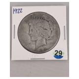 1922 Peace Silver Dollar Coin