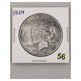 1924 Peace Silver Dollar Coin