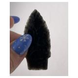 Obsidian Spear Point Indian Artifact Arrowhead